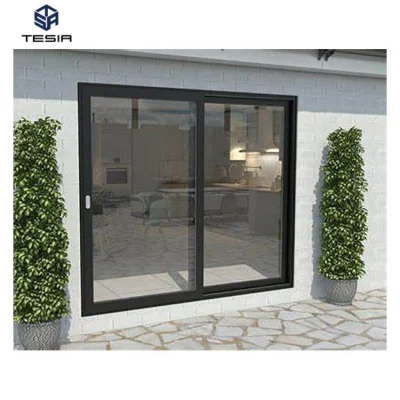 Framed Panel Double Tempered Glass Heavy Duty System Sliding Door