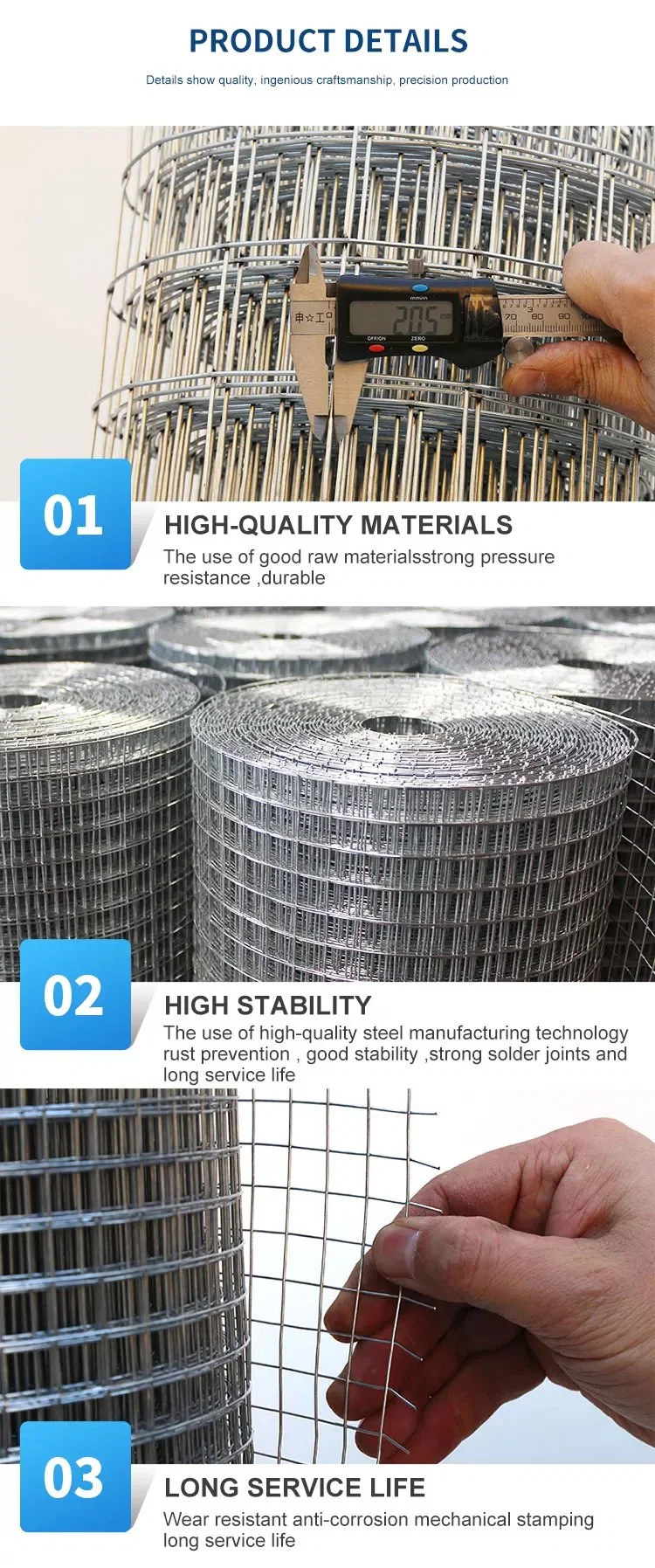 for Construction 8 Gauge Galvanized 2 X 2 Welded Wire Mesh Galvanized Welded Wire Mesh