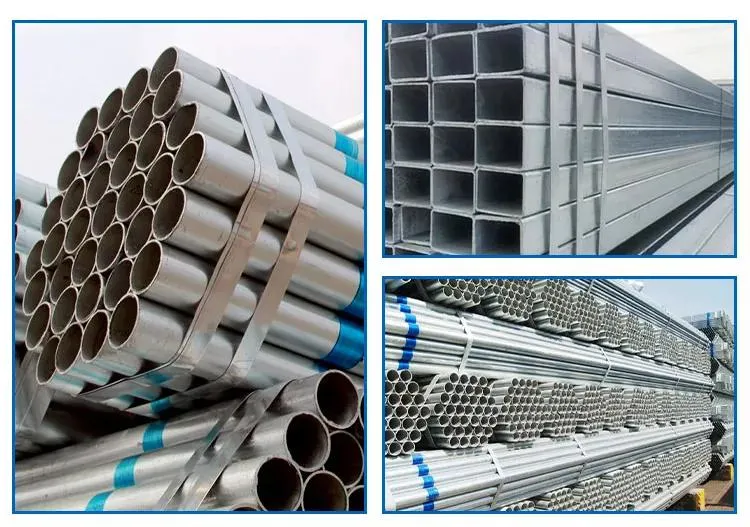 Factory 2X2 Galvanized Hollow Section 14 Gauge Tubing Tubular Iron Square Steel Pipes for Shelter Structure