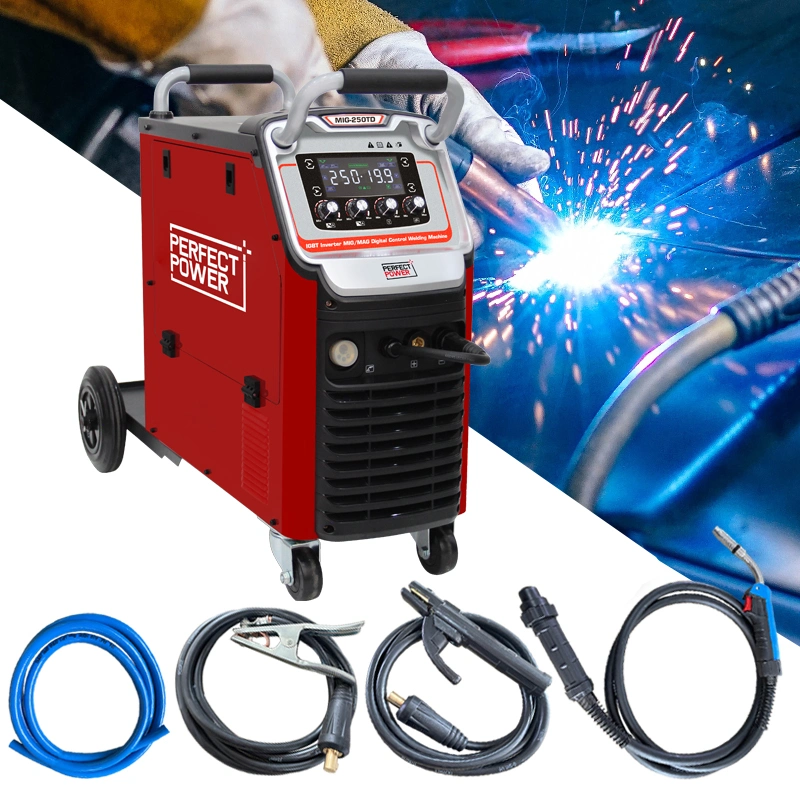 Soldador MIG MIG-250td Gas Gasless CO2 MIG Welding Machine 4 in 1 3 in 1 Mag MMA MIG Welder