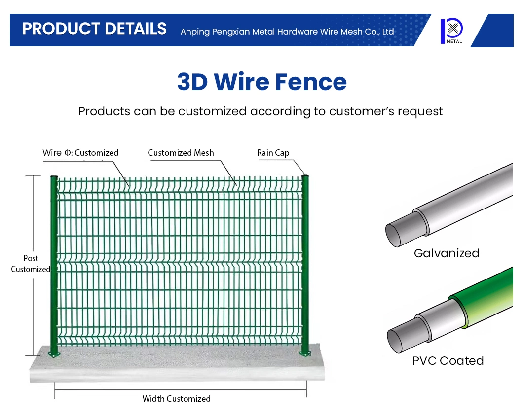 Pengxian 2 X 2 Welded Wire Fence China Wholesalers 2.4 M High V Mesh Security Fencing 5.0mm Diameter Curved Welded Wire Mesh Panel Fence