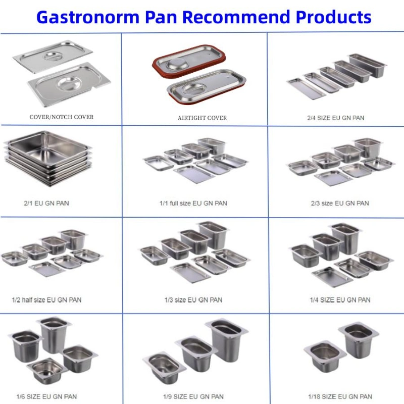 China 2/1 Gastronorm Container Gn Pans Stainless Steel Hotel Food Pan Kitchenware Steam Table Tray