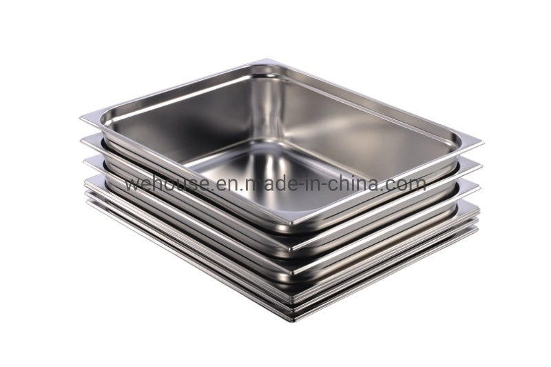China 2/1 Gastronorm Container Gn Pans Stainless Steel Hotel Food Pan Kitchenware Steam Table Tray