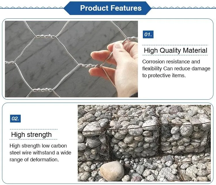 6 X 2 X 0.3 M Galvanized Hexagonal Wire Mesh Gabion Mattress