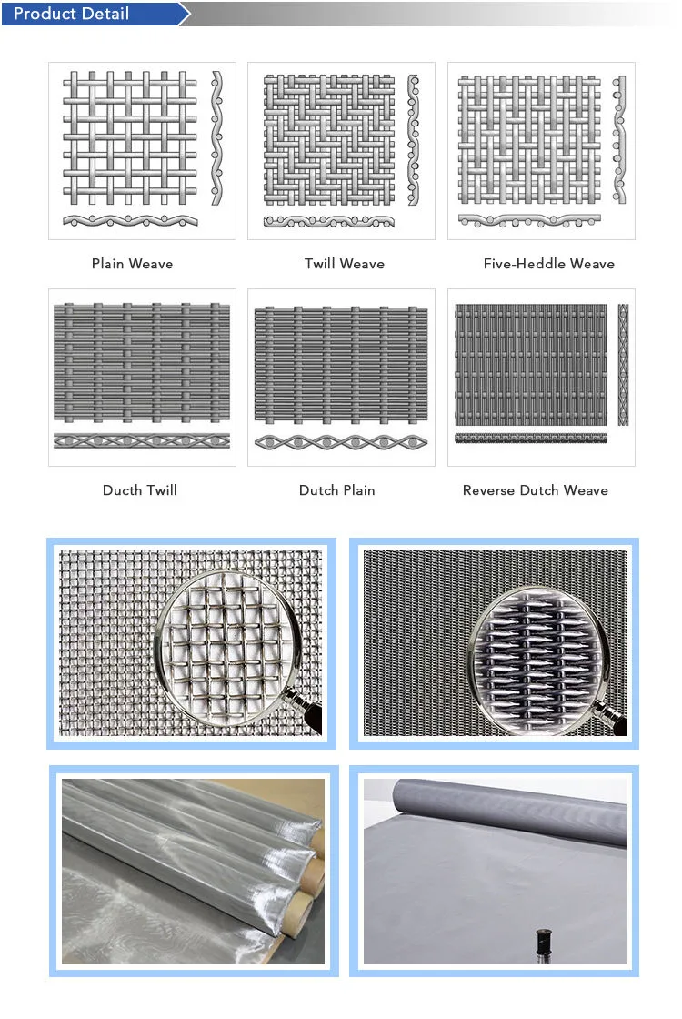 2 X 2 Mesh Ss 304 316 Stainless Steel Woven Filter Wire Mesh Screen