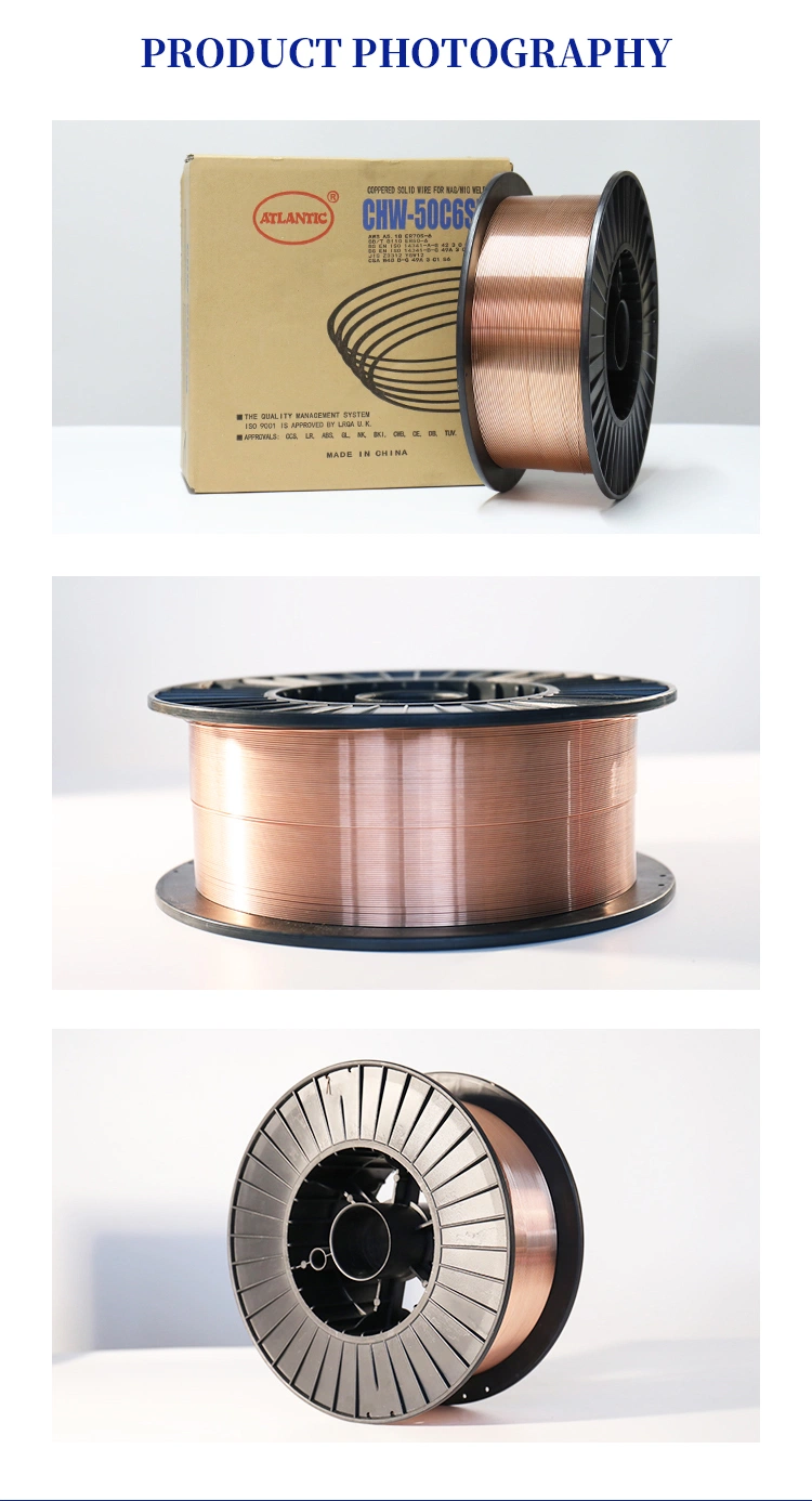 Atlantic Mild Steel Copper Coated 0.8mm 1.0mm 1.2mm 1.6mm Sg2 Er70s-6 CO2 MIG Welding Wire