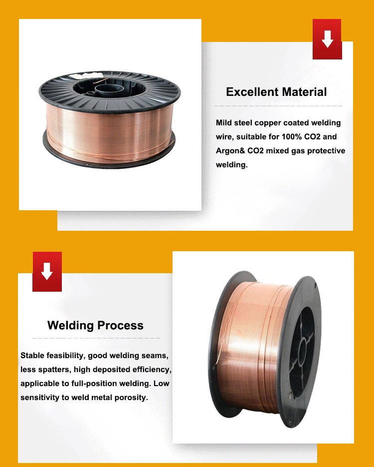 Er70s-6 Mild Steel Copper Coated Welding Wire, Suitable for CO2 and Argon Gas Protective Welding