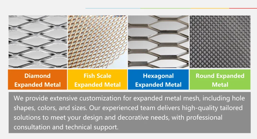 Various Materials 304/316 Stainless Steel / Galvanized Steel / Q235 Mild Steel Expanded Metal Mesh