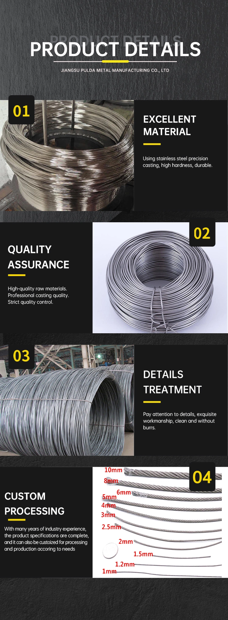 Er304/308/316L Straight Wire TIG Manual Welding Wire Stainless Steel Argon Arc Welding Wire