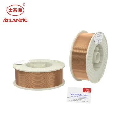 Atlantic AWS ER70S-6 cable de soldadura blindado de gas en tambores de cobre Soldadora sólida de OEM OBM ODM Golden Welding Supplier
