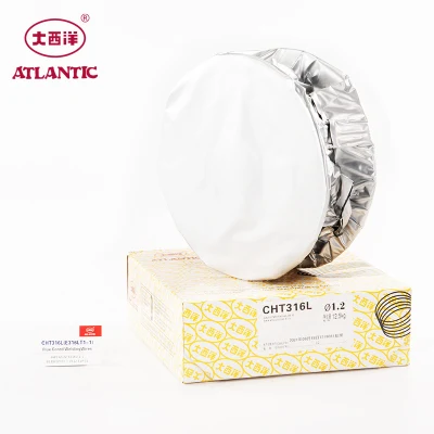  Atlantic Cht316L E316lt1-1 12,5kg / rollo de acero inoxidable de bajo carbono Hilo de soldadura con núcleo de fundente