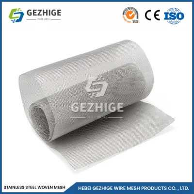 Gezhige Metal Mesh Stainless Steel Factory China cable de 1 pulgadas Malla 0,14mm espesor del alambre 0,222 malla Acero inoxidable alambre de malla Malla