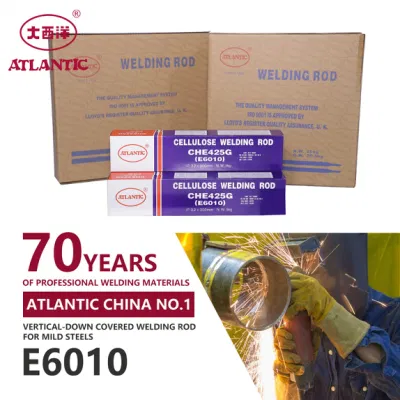  Varillas de soldadura E6010 de acero templado de consumibles de soldadura del Atlántico buen precio.