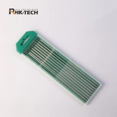 RHK Wp20 stabilità arco verde 1.0 1.6 2.0 2.4 3,2 mm Saldatura TIG pezzo in alluminio barretta elettrodo in tungsteno puro