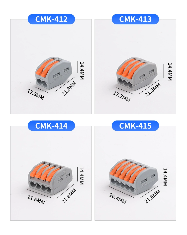 30/50/100PCS Universal Cable Wire Connectors 222 Type Fast Home Compact Wire Connection Push in Wiring Terminal Block 2-8 Pin