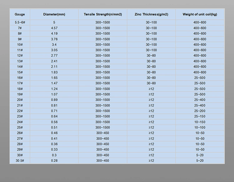 Hot Dipped/Electric 12gauge 16gauge 20gauge Galvanized Mild Steel Binding Wire