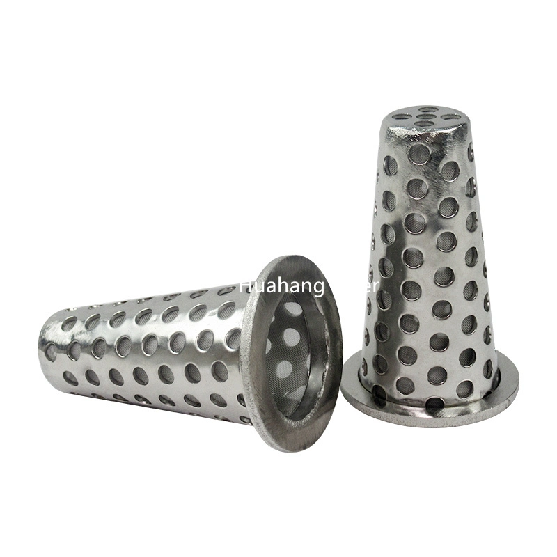 Huahang micron filter tube 5 10 15 micron stainless steel wire mesh perforated cylinder/ 3/4 screen tube drum filter stainless steel basket strainer