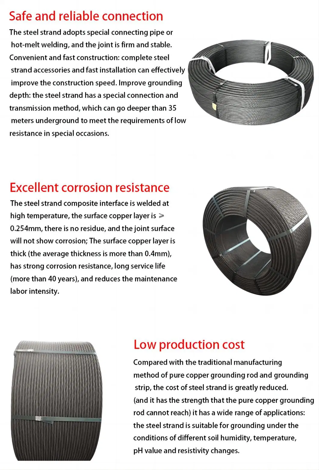 Hollow Core Steel Cable/Wire Rope/PC Strand 6mm Stainless Galvanized PC Steel Wire Price