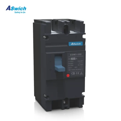 DC MCCB EDM3 2p 500V 1000V 80A to 250A PV Mould Case Circuit Breaker