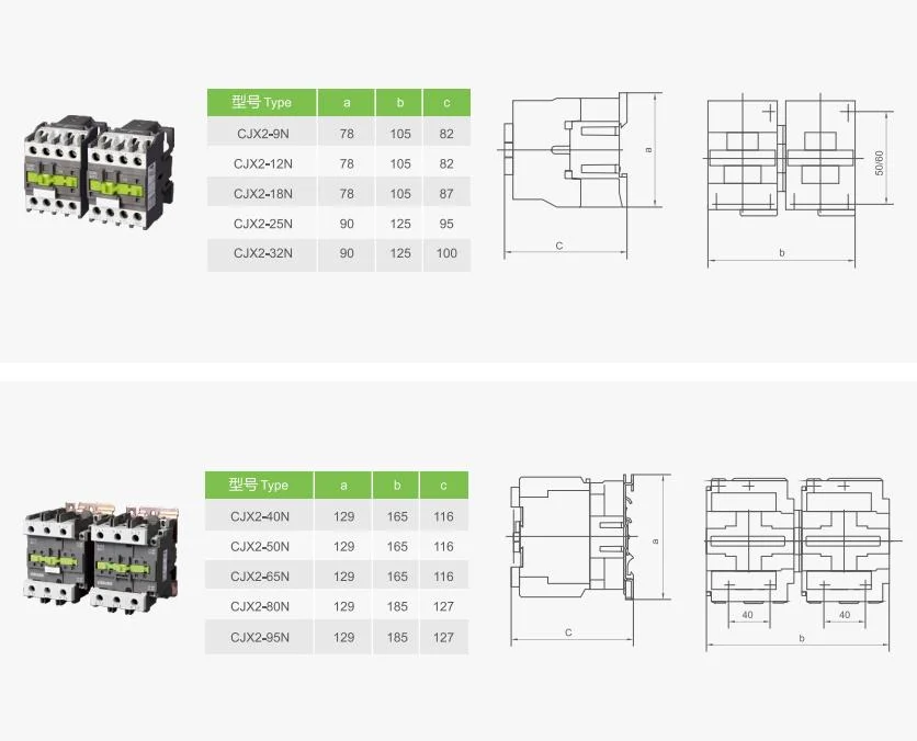 High Quality Aoasis Cjx2-18 AC Contactor Magnetic LC118A 660V Coil 3 Phase Contactor Price