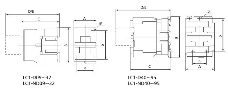 Tp 1no+1nc LC1-D Series Sliver Contact AC Contactor Ui 690V with CE