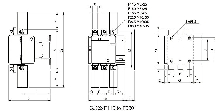 LC1-D10 3tb 3 Phase AC Contactor (CJX2-F)