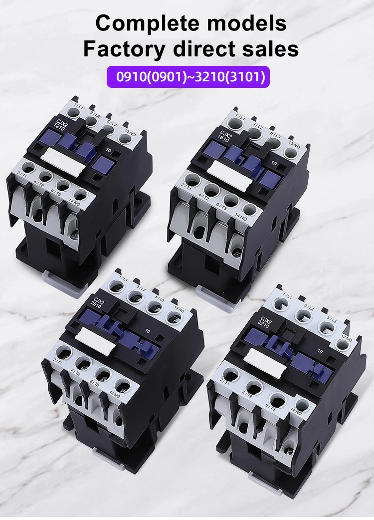 Silver Contact AC Contactor Cjx2-8011 LC1-D9511 95A 380V 220V 36V Chinese Factory Gwiec