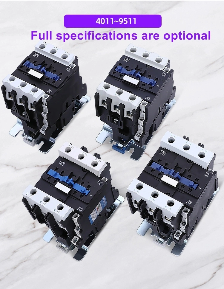 Silver Contact AC Contactor Cjx2-8011 LC1-D9511 95A 380V 220V 36V Chinese Factory Gwiec