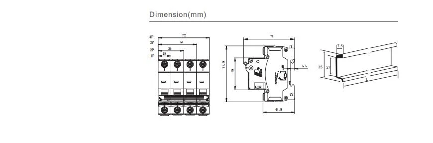 People Rdb5-63 Series 1p 10A Switch AC/DC MCB Miniature/Mini Circuit Breaker 2p/3p/4p Air Circuit Breaker with CE