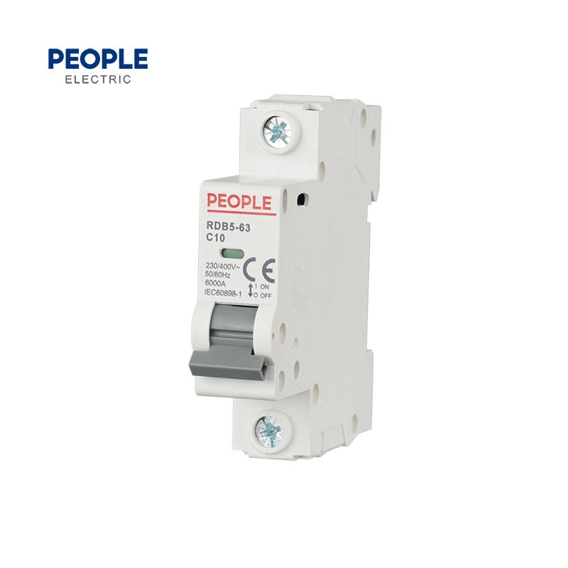 People Rdb5-63 Series 1p 10A Switch AC/DC MCB Miniature/Mini Circuit Breaker 2p/3p/4p Air Circuit Breaker with CE