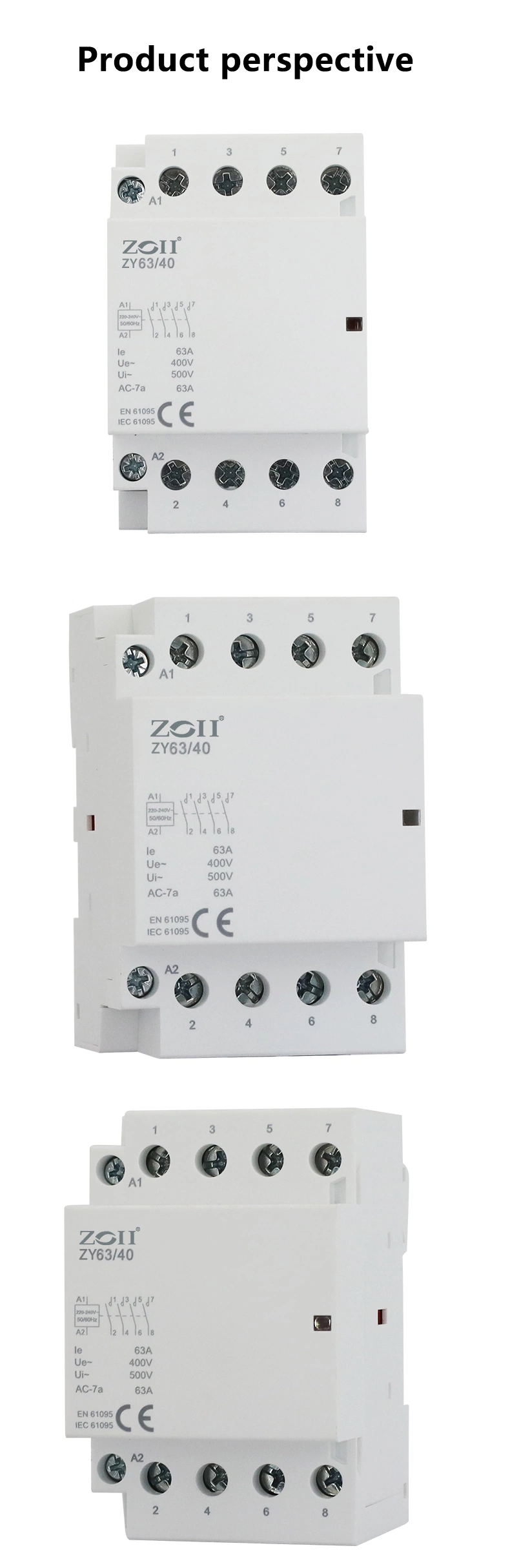 Hot Selling Zoii CT 25A 220V 1no1nc AC Contactor Automatic Type Modular Contactor