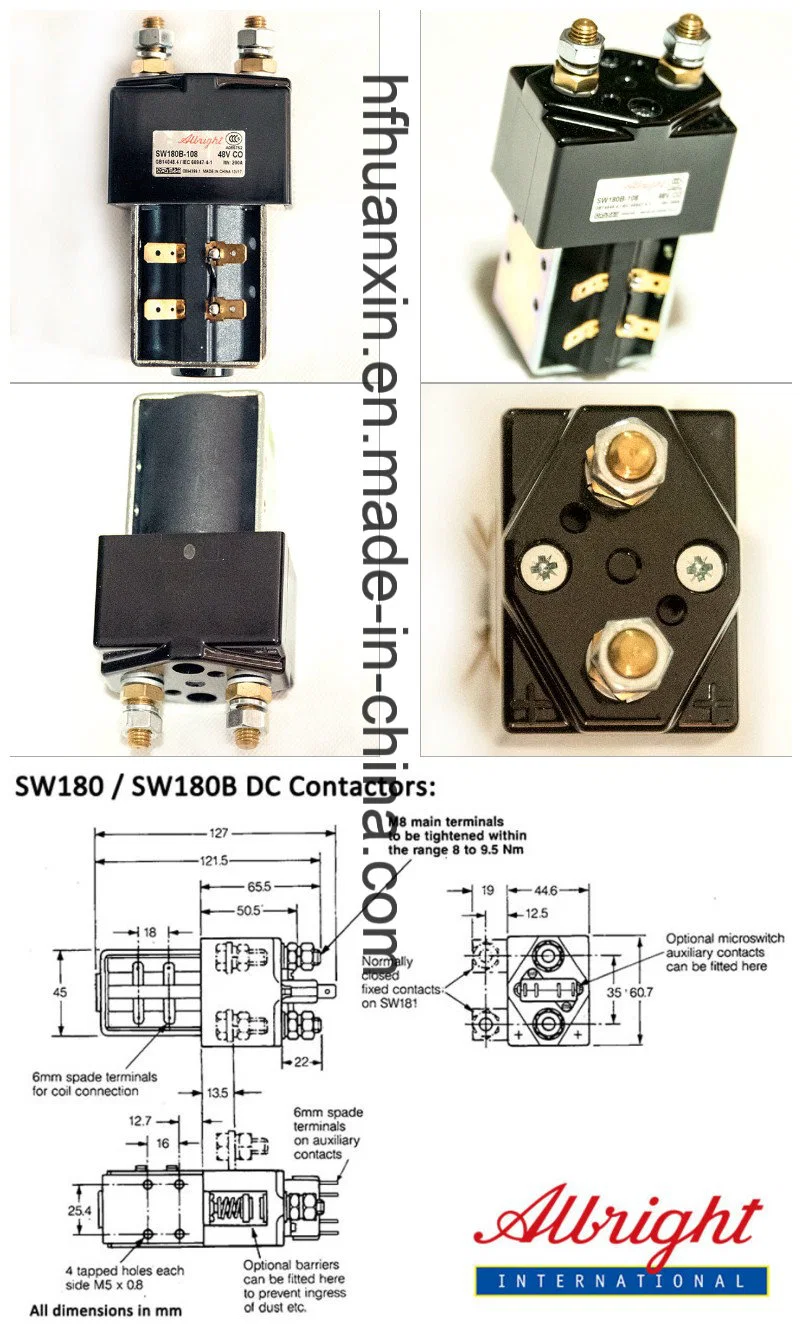 High Quality Forklift Parts 48V Albright DC Electrical Contactor Sw180b-108