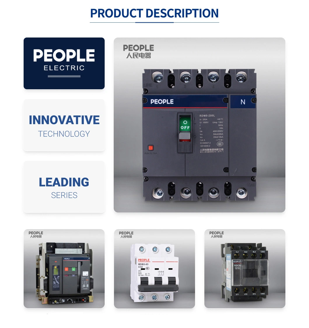 People Rdb5-63 Series 1p 10A Switch AC/DC MCB Miniature/Mini Circuit Breaker 2p/3p/4p Air Circuit Breaker with CE