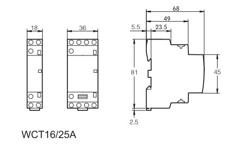 General Wiring Diagram Electrical AC Motor Wct 4p 2nonc Mini Contactor