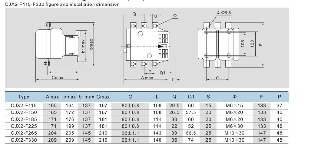LC1-F330 (CJX2-F330) AC Contactors, CE Proved High Quality AC Contactors