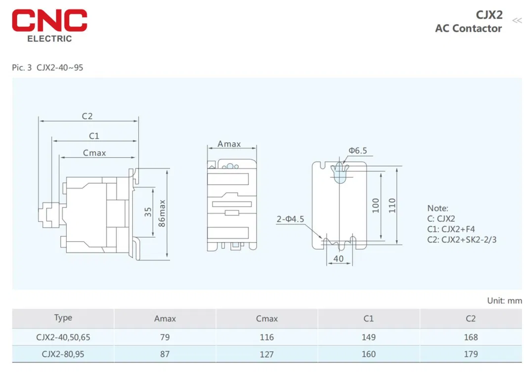 CNC Manufactory 80A Contactor 80A AC Contactor 80 AMP Magnetic Contactor