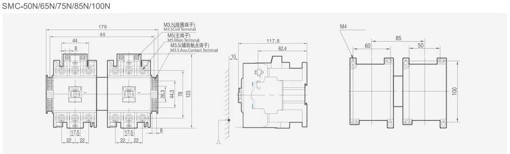 Aoasis SMC-9/12/18/22n High Quality Mechanical Interlocking Reversible Contactor Reversing Contactor