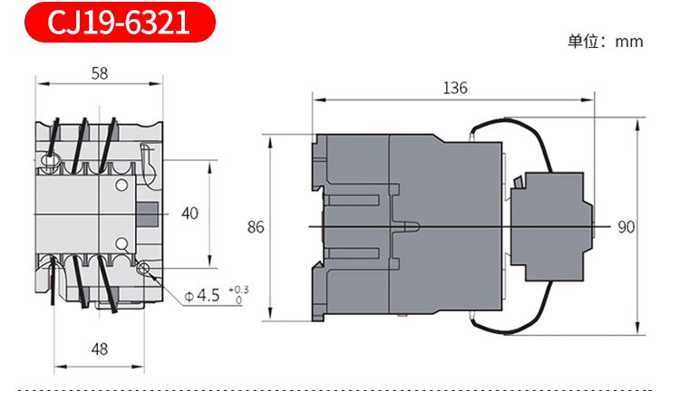 Cj19-25 25 kvar AC6b OEM 32A 43A 63A 85A 95A 3 Phase Switch Price Power Contactor