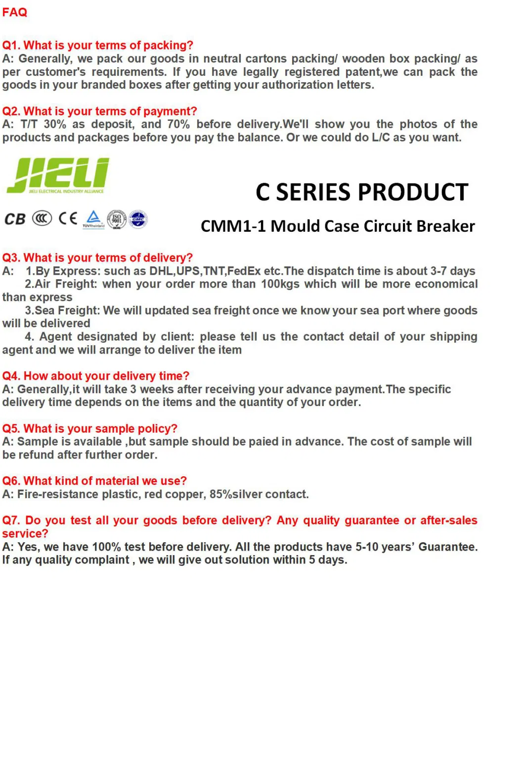 China Wenzhou Liushi Good Quality Mould Case Circuit Breaker Manufacturer