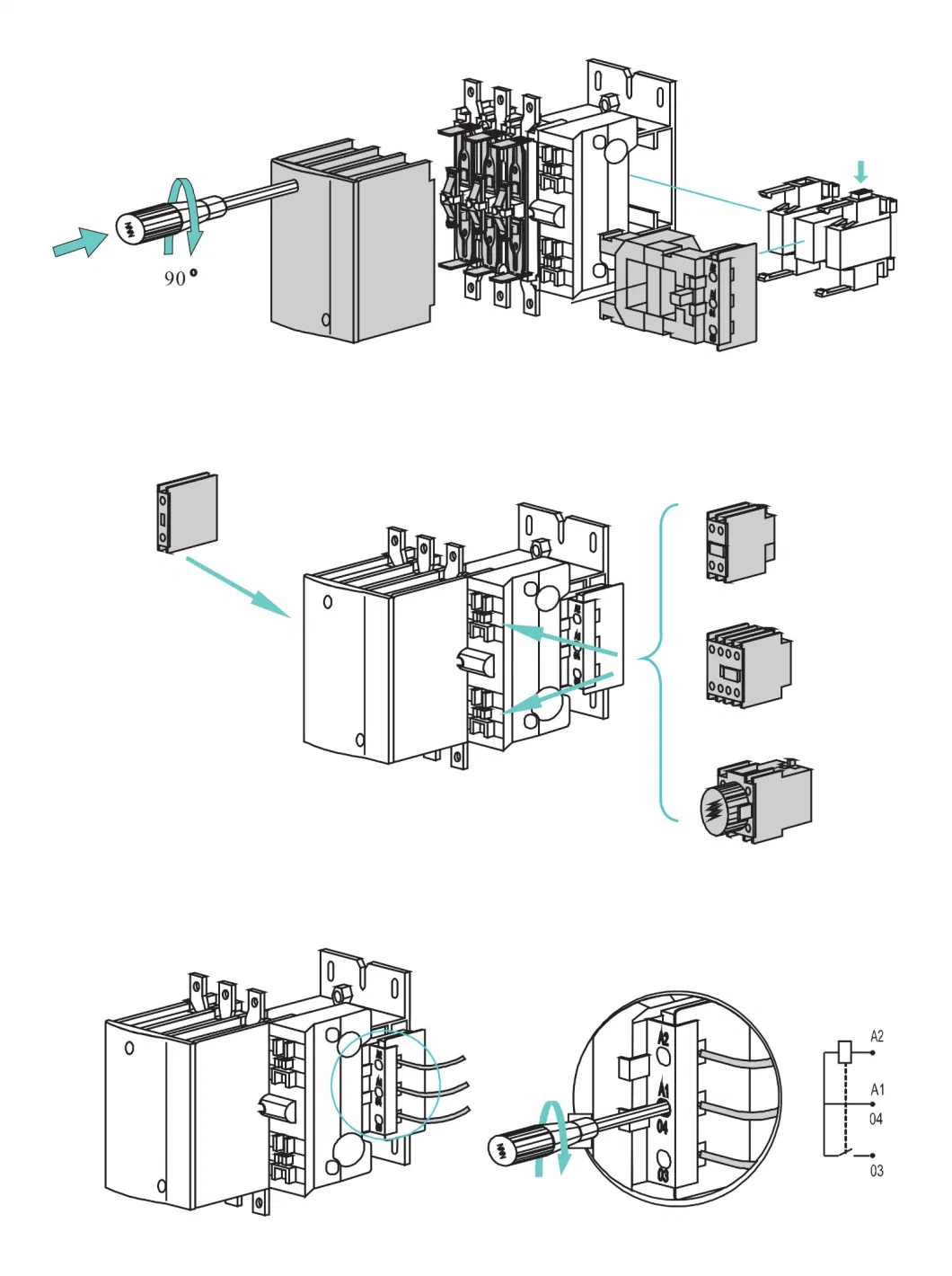 Geya Gyc1 115 Contactor Use in Control Circuits for Start and Stoppage of 3-Phase AC 50\60Hz, Voltage 1000V Current 600A High- Ampere