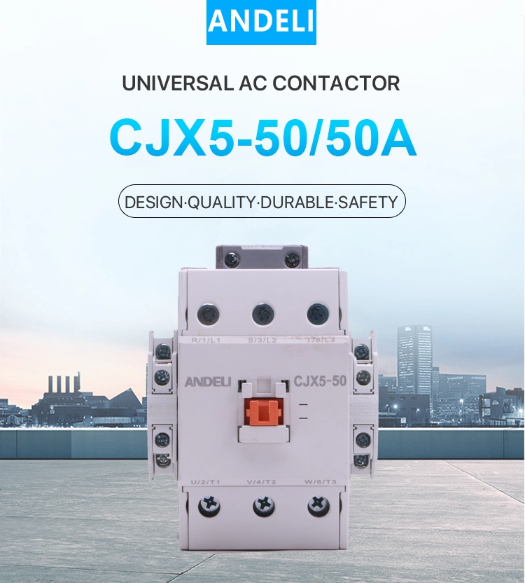 Andeli Cjx5-50 50A 380V/220V AC 3 Pole Magnetic Contactor