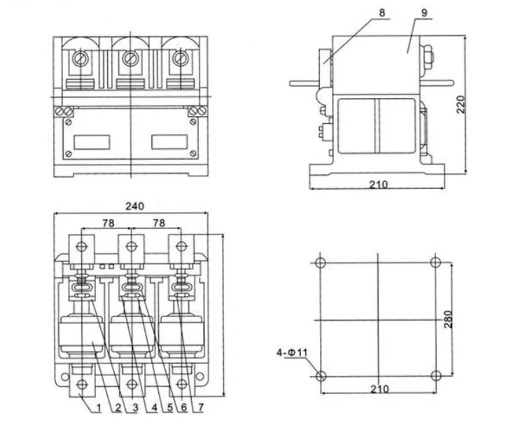 800A 1140V Ckj20-800 3 Pole High Voltage Vacuum Contactor