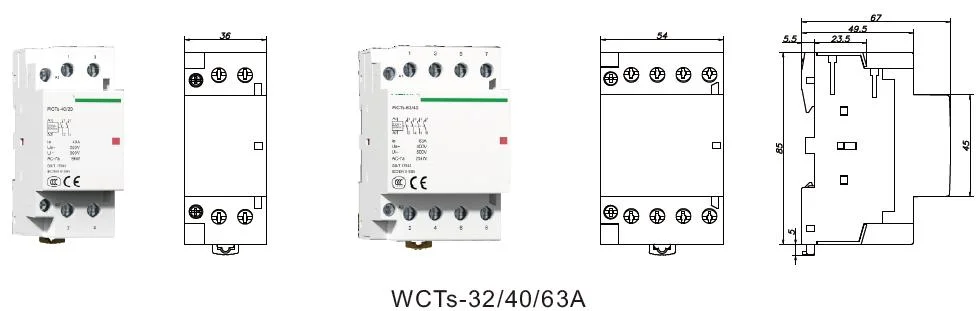 20A DIN Rail Household 24V 230V AC Contactor (WCTS-20/11)