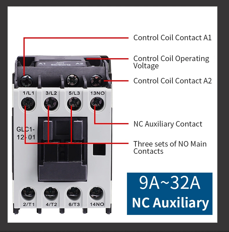 Geya Glc1-80 110V 220V 380V 660V 50/60Hz Contactor Magnetic Electrical AC Contactor