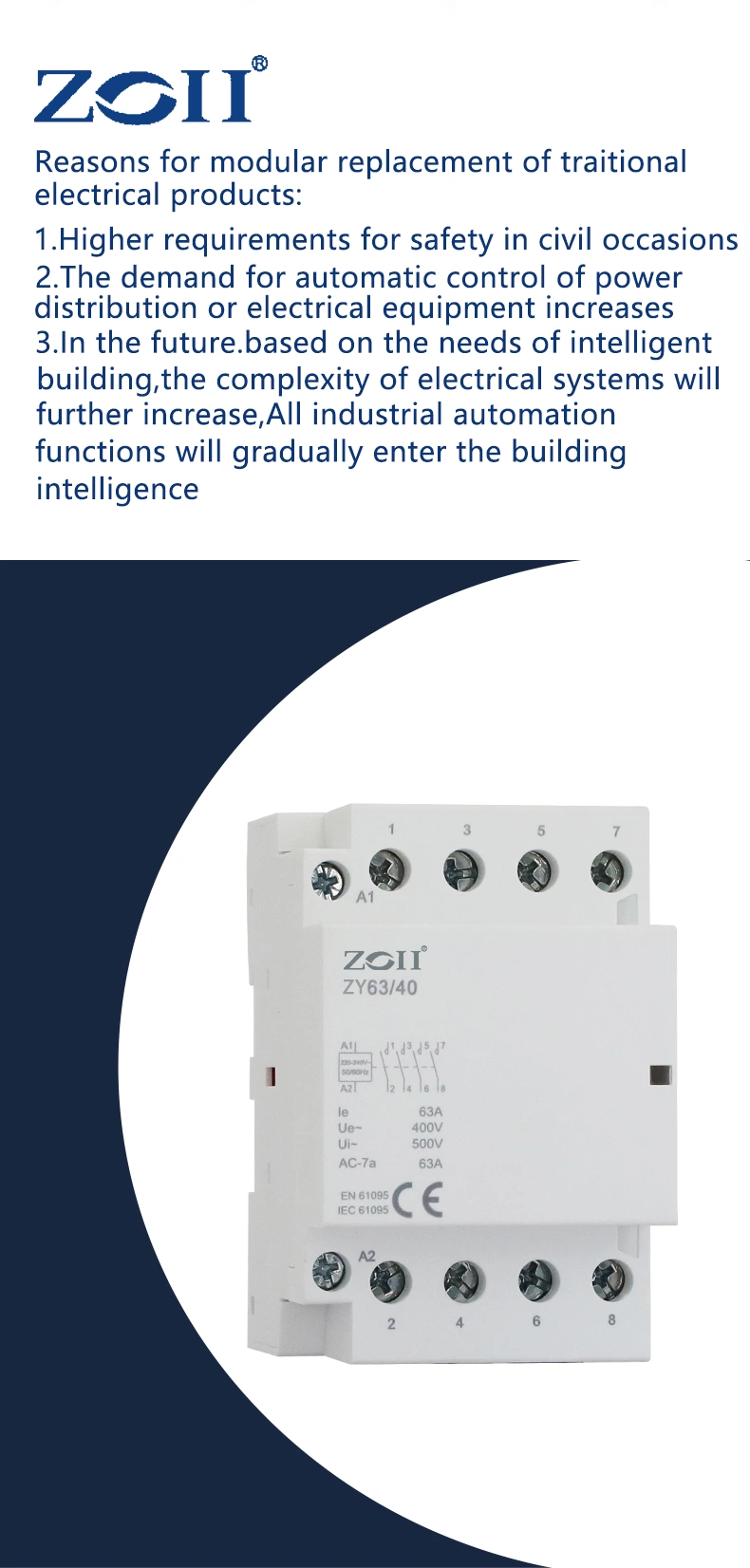 Hot Sales Household Contactor 25A 220V AC Contactor Automatic Type Modular Contactor