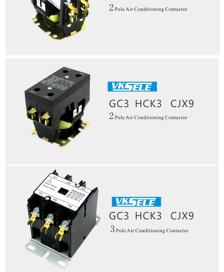 1.5 Pole 20A Hck3 Gc3 Cjx9 Air Conditioner Contactor