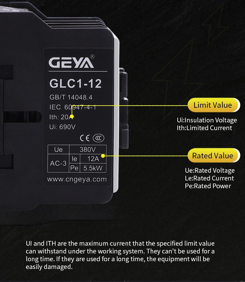 Geya Glc1-80 110V 220V 380V 660V 50/60Hz Contactor Magnetic Electrical AC Contactor