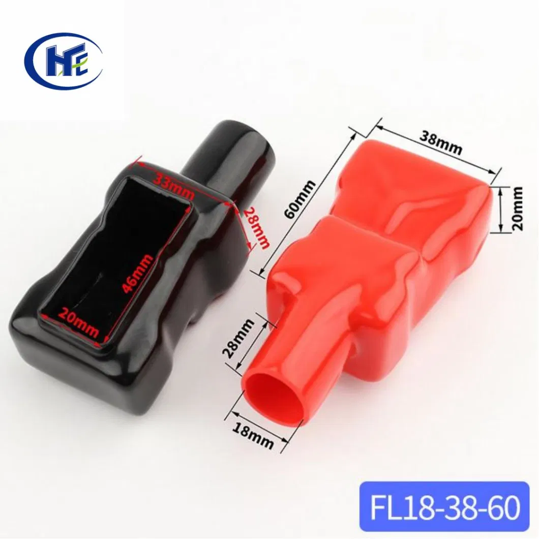 Universal Flexible Vinyl Car Battery Cap Negative Positive Auto Rubber Battery Insulator Boot PVC Insulation Wire Terminal Covers Cable Protector`FL18-38-60