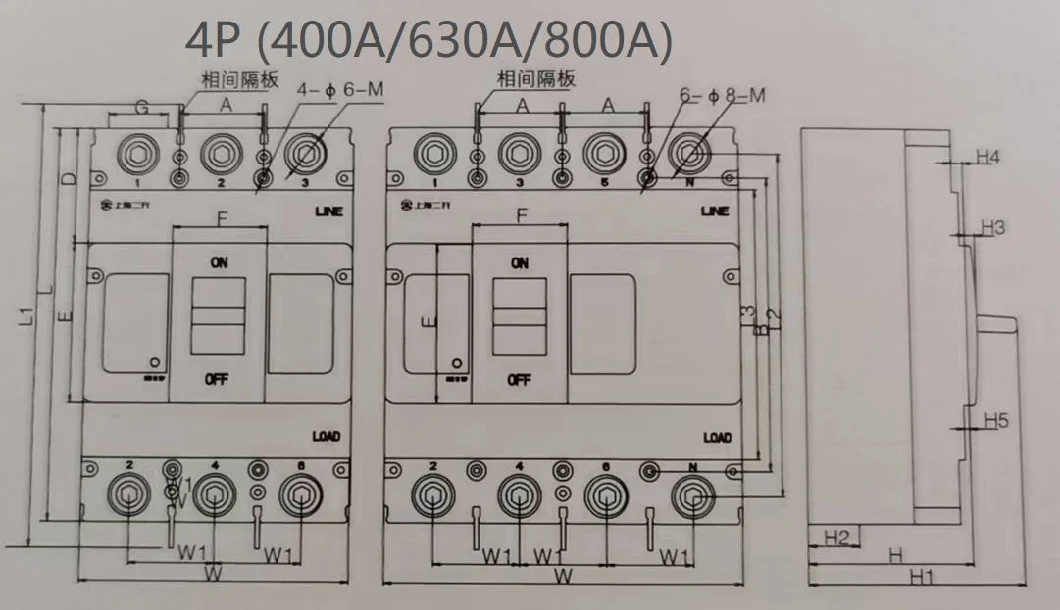M Type Molded Case Circuit Breaker 400A 3p MCCB