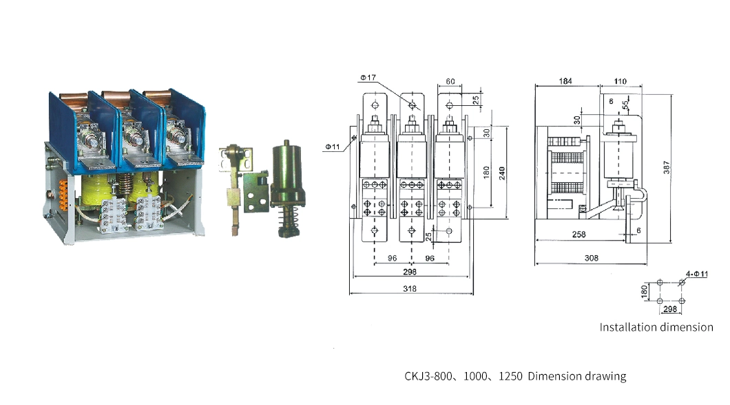 Ckj3-800 1000 1250 AC Vacuum Contactor 1140V Contactor Oil Transformer Power Distribution Cabinet